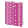 Diář denní B6 2026 Vario - Pink s gumičkou