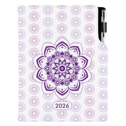 Diář DESIGN denní B6 2026 - Mandala fialová