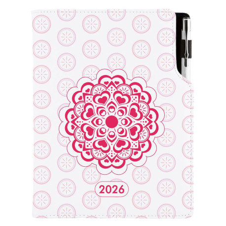 Diář DESIGN denní B6 2026 - Mandala červená