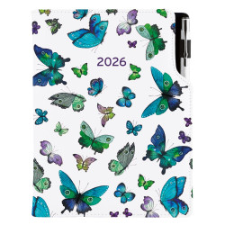 Diář DESIGN denní B6 2026 - Motýli modří