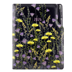 Diář DESIGN denní B6 2026 - černá - Louka