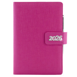 Diář BRILIANT denní B6 2026 - růžová