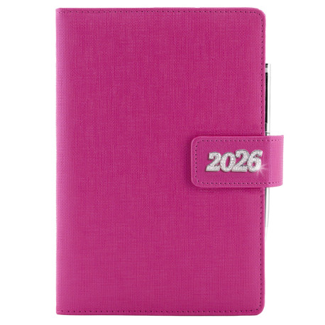Diář BRILIANT denní B6 2026 - růžová