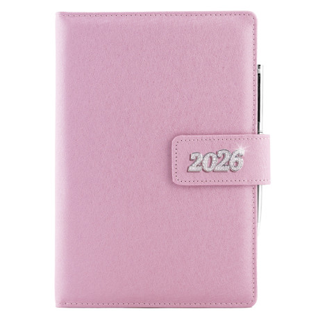 Diář BRILIANT denní B6 2026 - světle růžová