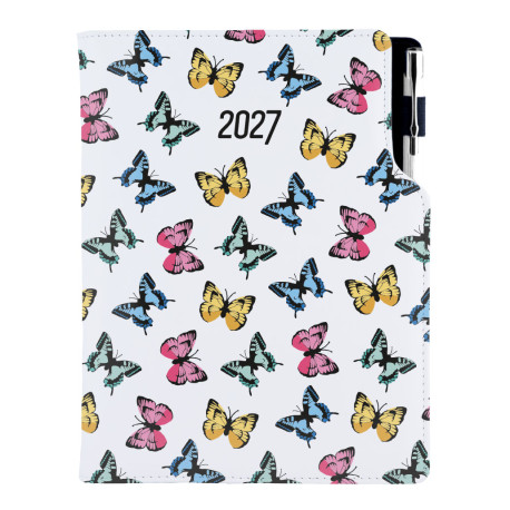 Diář DESIGN denní A5 2027 český - Motýli barevní