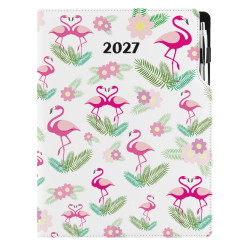 Diář DESIGN denní A4 2027 - Plameňák