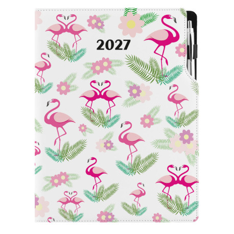 Diář DESIGN denní A4 2027 - Plameňák