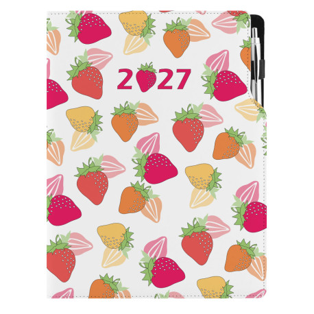 Diář DESIGN denní A4 2027 - Jahoda