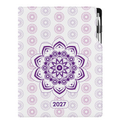 Diář DESIGN denní A4 2027 - Mandala fialová