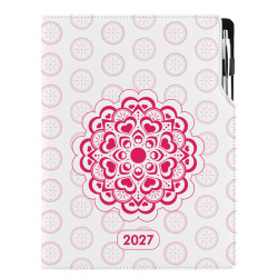 Diář DESIGN denní A4 2027 - Mandala červená