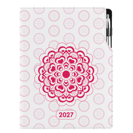 Diář DESIGN denní A4 2027 - Mandala červená