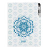 Diář DESIGN denní A4 2027 - Mandala modrá