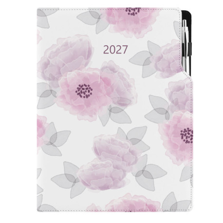 Diář DESIGN denní A4 2027 - Pivoňka