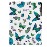 Diář DESIGN denní A4 2027 - Motýli modří