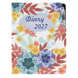Diář DESIGN denní A4 2027 - Podzimní květiny