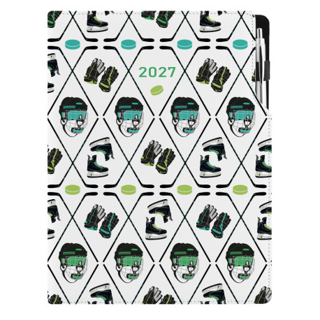 Diář DESIGN denní A4 2027 - Hokej