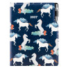 Diář DESIGN denní A4 2027 - modrá - Koně