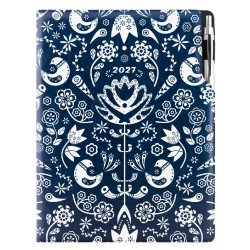 Diář DESIGN denní A4 2027 - modrá - Folk