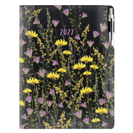 Diář DESIGN denní A4 2027 - černá - Louka