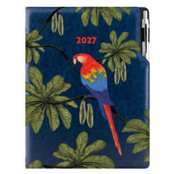 Diář DESIGN denní A4 2027 - modrá - Papoušek