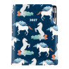 Diář DESIGN denní B6 2027 - modrá - Koně