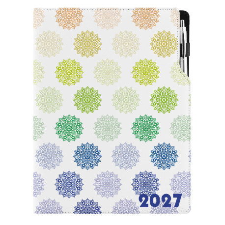 Diář DESIGN týdenní A4 2027 - Mandala barevná