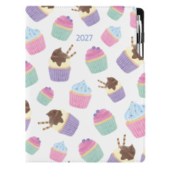 Diář DESIGN týdenní A4 2027 - Cupcake