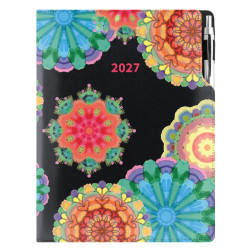 Diář DESIGN týdenní A4 2027 - černá - Kaleidoskop