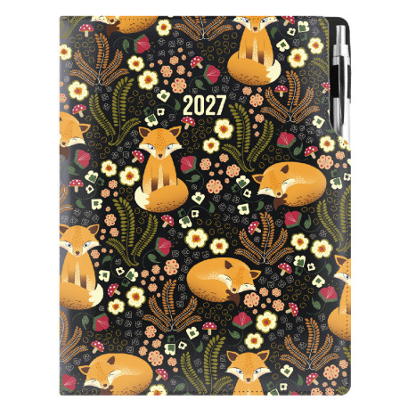 Diář DESIGN týdenní A4 2027 - černá - Liška