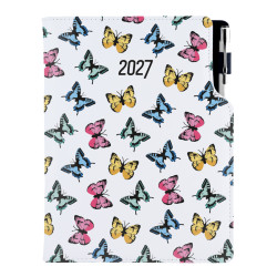 Diář DESIGN týdenní B6 2027 - Motýli barevní