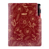 Diář DESIGN týdenní B6 2027 - bordó - Květiny