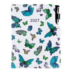 Diář DESIGN týdenní B5 2027 - Motýli modří