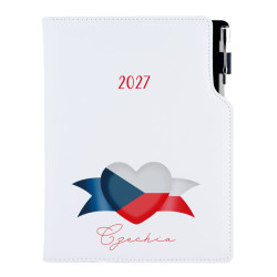 Diář DESIGN tydenní B5 2027 - bílá - Česko - vlajka