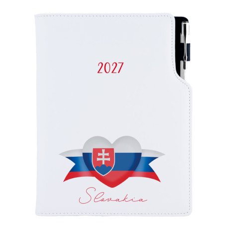Diář DESIGN týdenní speciál A5 2027 - bílá - Slovensko - vlajka