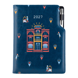 Diář DESIGN týdenní A5 2027 český - modrá - Hotel