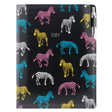 Diář DESIGN týdenní A4 2027 český - černá - Zebra