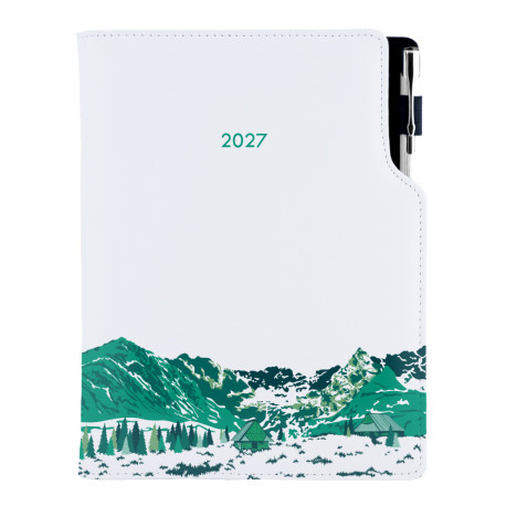 Diář DESIGN týdenní B5 2027 český - bílá - Hory