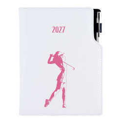 Diář DESIGN týdenní B5 2027 český - bílá - Golf žena
