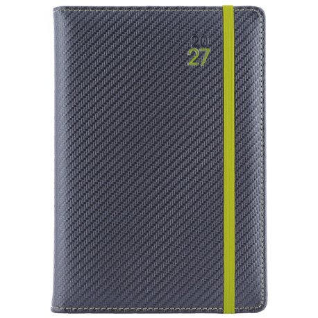 Diář ELASTIC týdenní A5 2027 český - grafit/zelená gumička