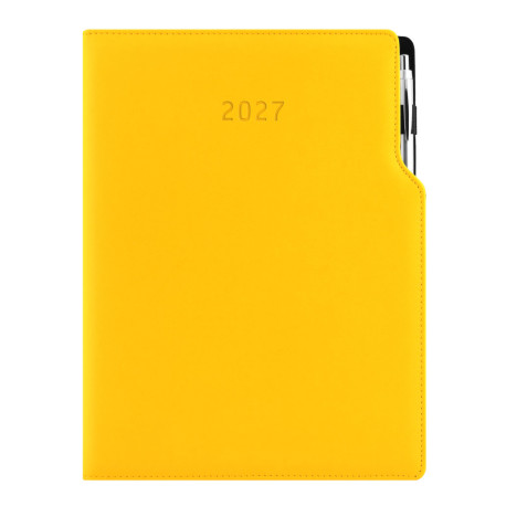 Diář GEP s propiskou denní A4 2027 - žlutá