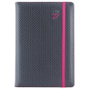 Diář ELASTIC denní B6 2027 - grafit/magenta gumička