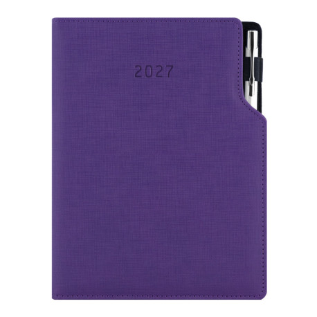 Diář GEP s propiskou týdenní B5 2027 - fialová