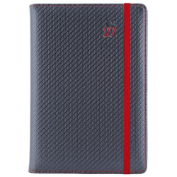 Diář ELASTIC týdenní speciál A5 2027 - grafit/červená gumička