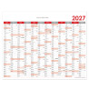 Nástěnný kalendář Plánovací mapa 2027 CZ - 124 x 100 cm - červená