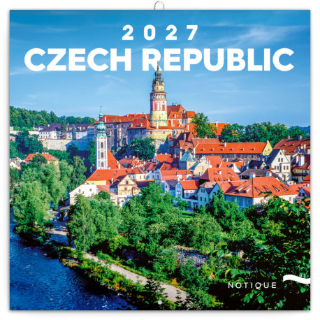 Nástěnný poznámkový kalendář 2027 Česká republika