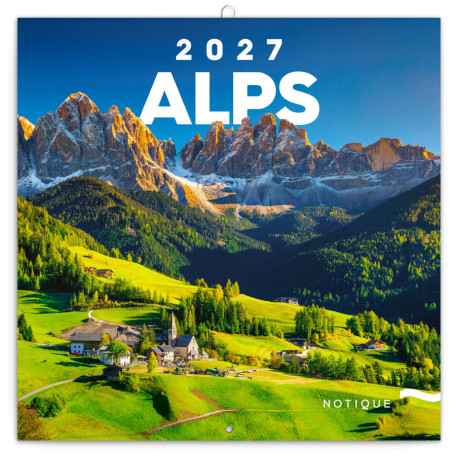 Nástěnný poznámkový kalendář 2027 Alpy
