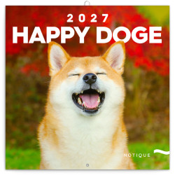 Nástěnný poznámkový kalendář 2027 Happy Doge