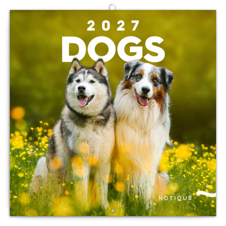 Nástěnný poznámkový kalendář 2027 Psi