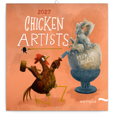 Nástěnný poznámkový kalendář 2027 Chicken artists