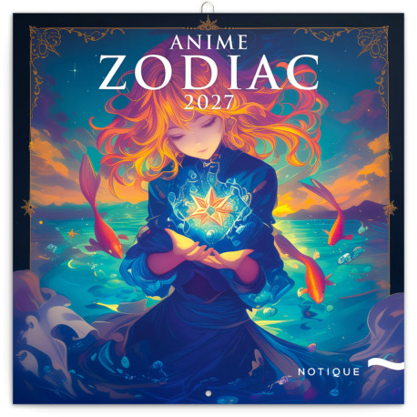Nástěnný poznámkový kalendář 2027 Anime Zodiac